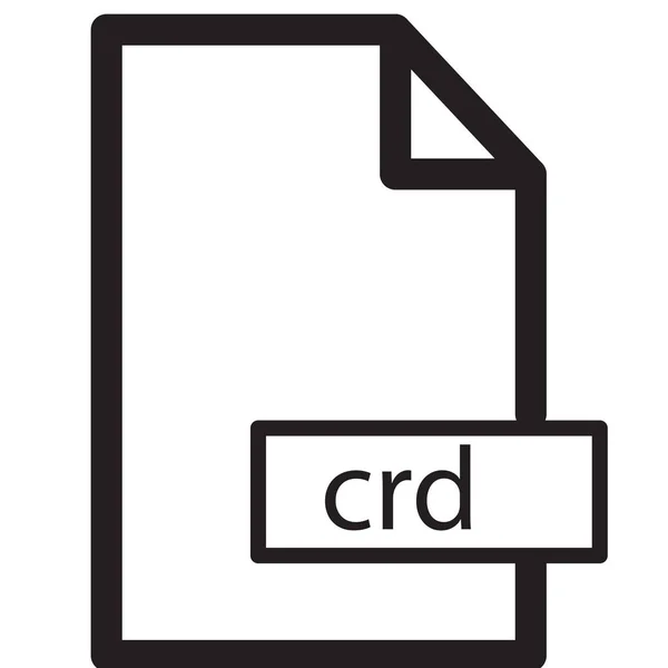 Icône Fichier Crd Ordinateur Dans Style Outline — Image vectorielle