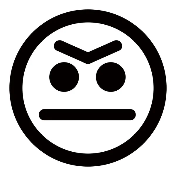 Emoticonos Decepcionados Icono Irritado Estilo Sólido — Archivo Imágenes Vectoriales