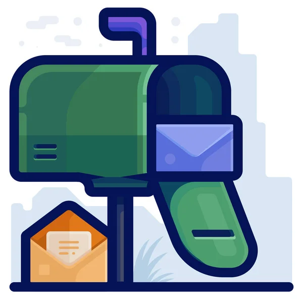 Mail Posteingangssymbol Stil Ausgefüllter Umrisse — Stockvektor