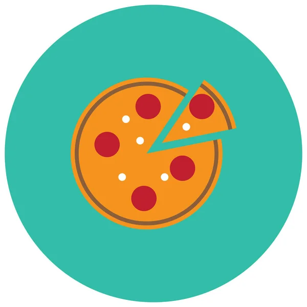 Φαγητό Γεύματα Πίτσα Εικονίδιο Επίπεδο Στυλ — Διανυσματικό Αρχείο