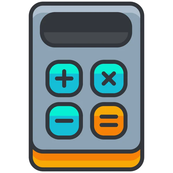 Calcular Calculadora Icono Comercio Electrónico Estilo Contorno Lleno — Vector de stock