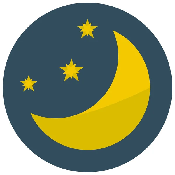 Mondnacht Sternenguck Ikone Abzeichen Stil — Stockvektor
