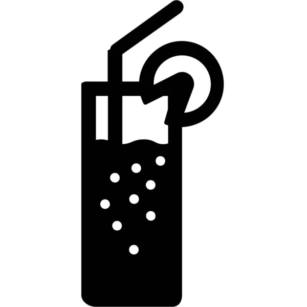 Cocktail Ποτήρι Εικονίδιο Στερεό Στυλ — Διανυσματικό Αρχείο
