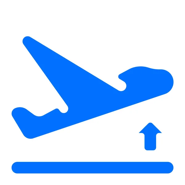 Icône Départ Aéroport Avion Dans Style Solide — Image vectorielle