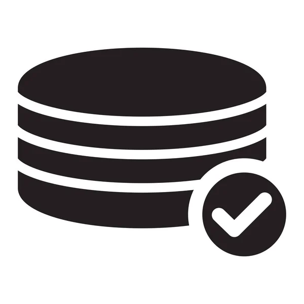 Checkmark Server Symbol Solid Stil Genehmigen — Stockvektor