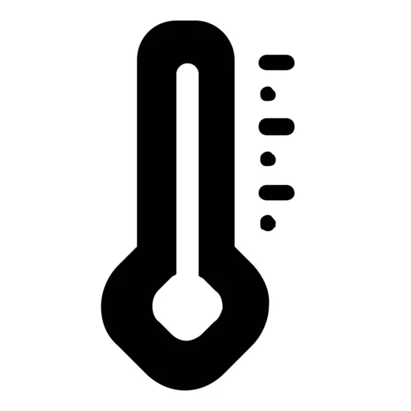 Forecast Temperature Weather Icon Solid Style — Stock Vector