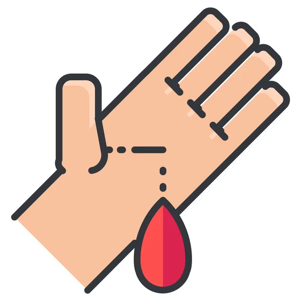 Bleed Blood Body Icon Filled Outline Style — Stock Vector