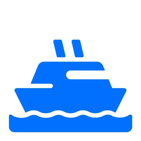 ソリッドスタイルのボート輸送アイコン — ストックベクタ