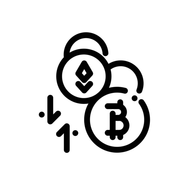 Bitcoin Currency Exchange Icon Outline Style — Stock Vector