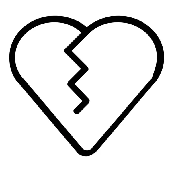 Разбитое Сердце Икона Любви Стиле Наброска — стоковый вектор