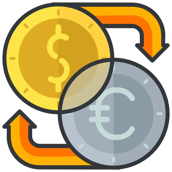 Currency Essentials Exchange Icon Filled Outline Style — Stock Vector