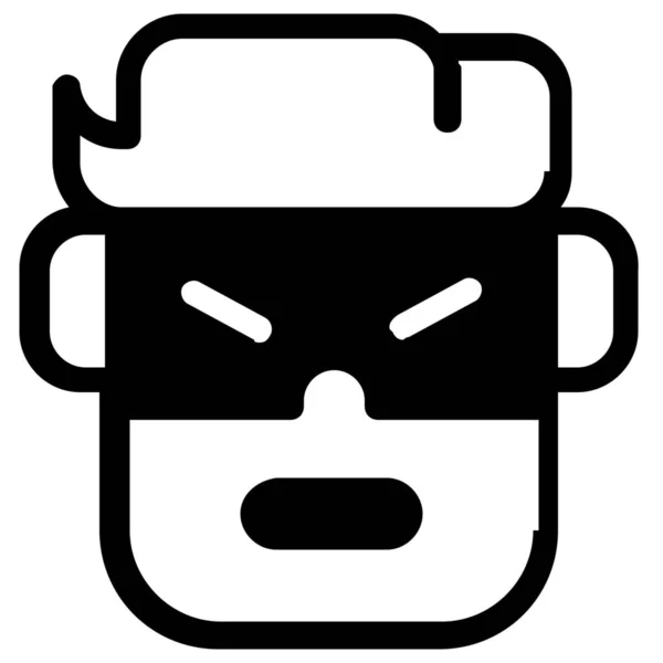 Icono Superhéroe Avatar Estilo Sólido — Vector de stock