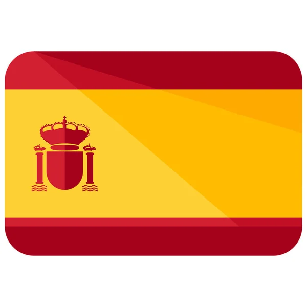 Land Flagga Spanien Ikon Platt Stil — Stock vektor