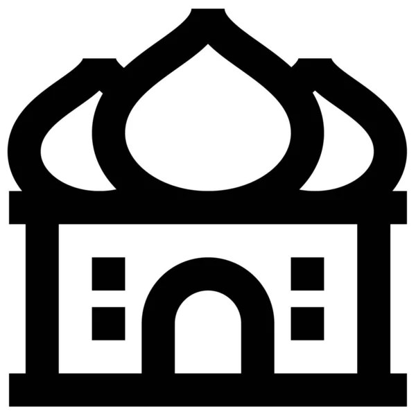 Basilicum Kathedraal Oriëntatiepunt Icoon — Stockvector