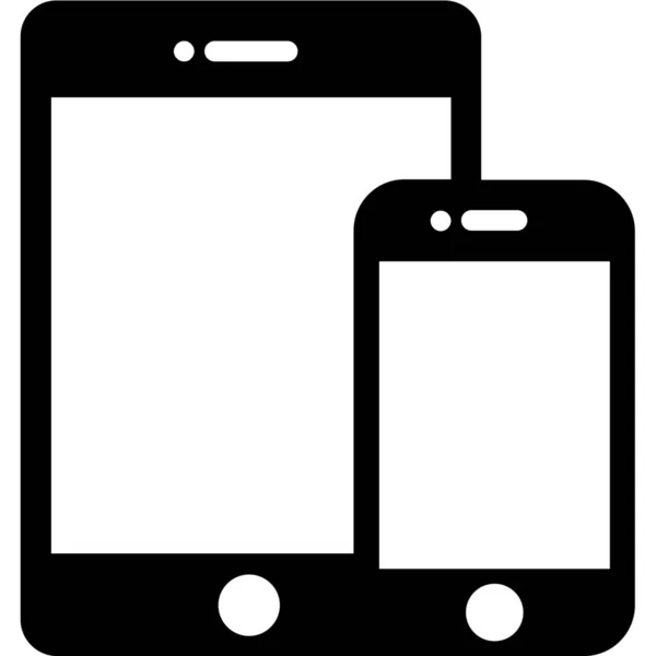 Icône Téléphone Dispositif Communication Dans Style Solide — Image vectorielle