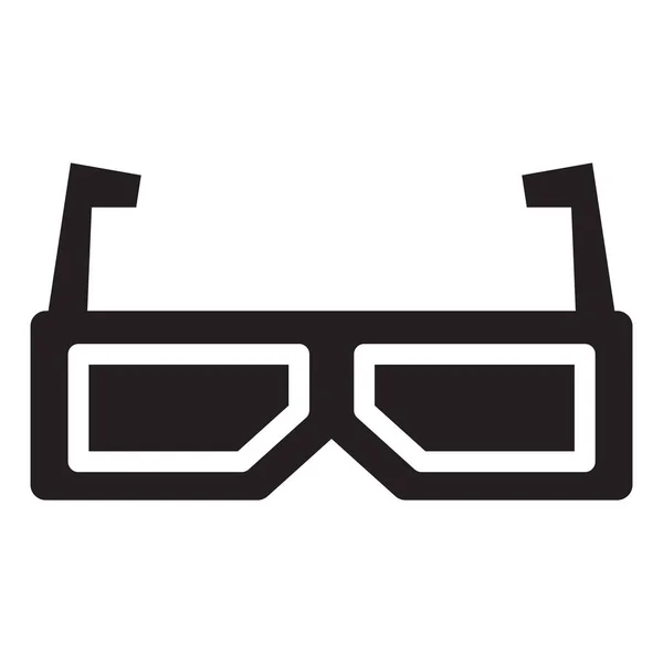 Dimensión Gafas Entretenimiento Icono Estilo Sólido — Vector de stock