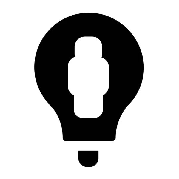 Account Lightbulb Solid Icon Solid Style — Stock Vector