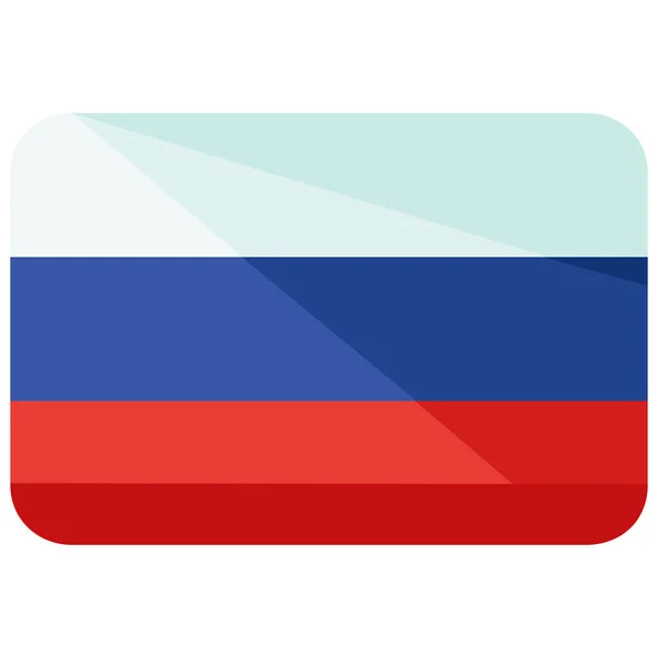Kraj Bandera Rosja Ikona Płaskim Stylu — Wektor stockowy
