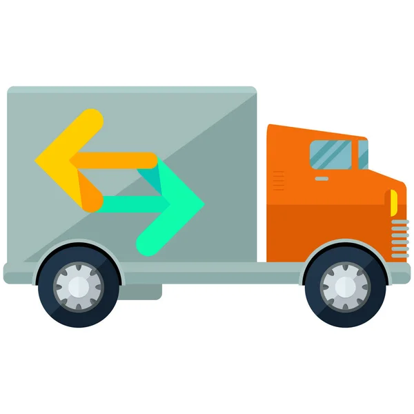 Moving Truck Transpotation Icon Flat Style — Stock Vector