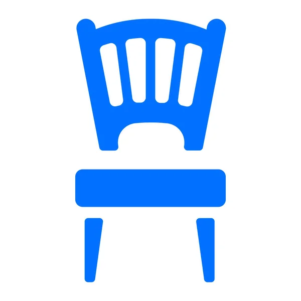 Sandalye Mobilya Simgesi Katı Stili — Stok Vektör