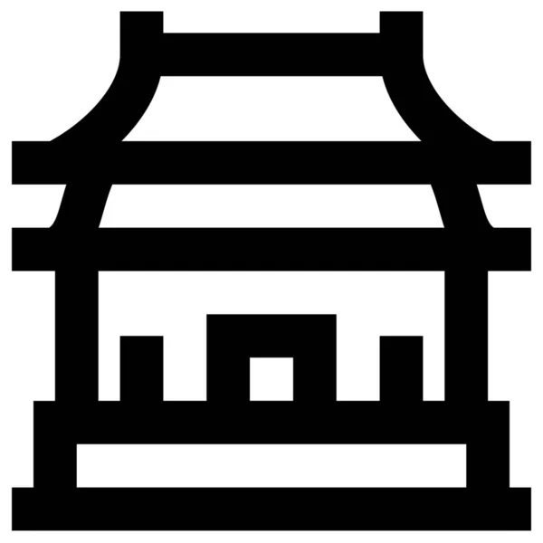 Asia Ciudad Asiática Icono — Vector de stock