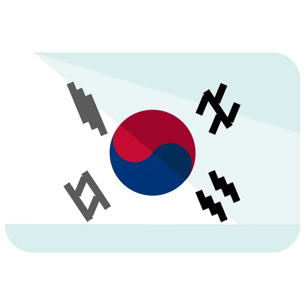 País Bandeira Coreana Ícone Estilo Plano —  Vetores de Stock