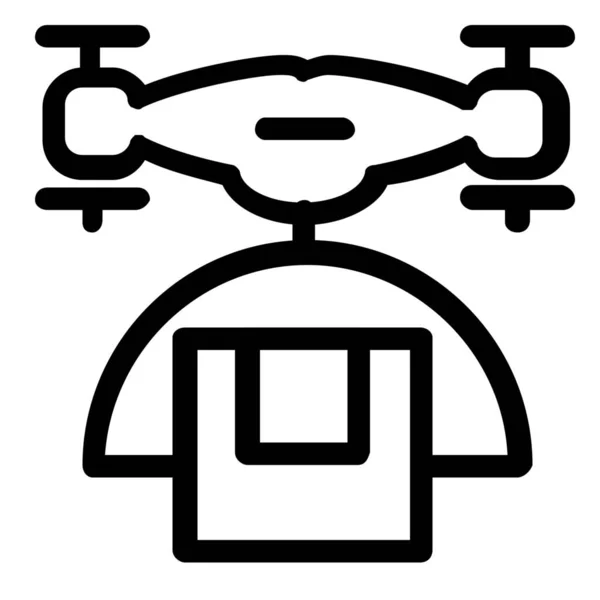 Иконка Бокса Доставки Дрона Стиле Outline — стоковый вектор