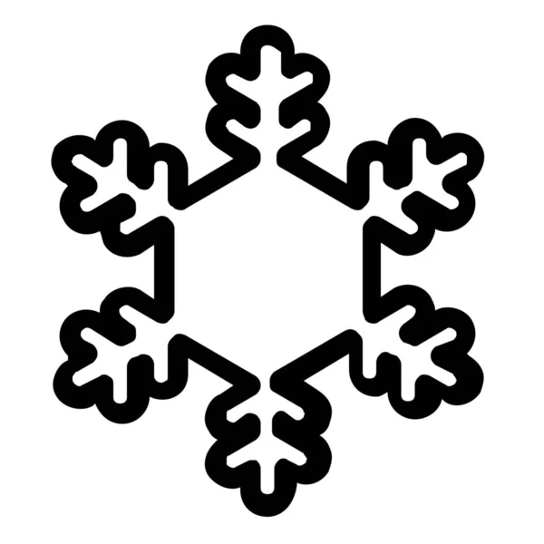 Schneeflocke Winter Outline Symbol Outline Stil — Stockvektor
