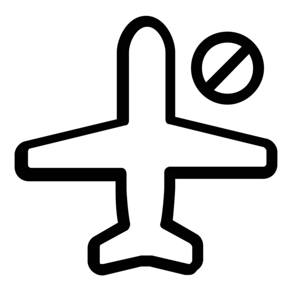 Verbindungssymbol Flugzeugmodus Outline Stil — Stockvektor