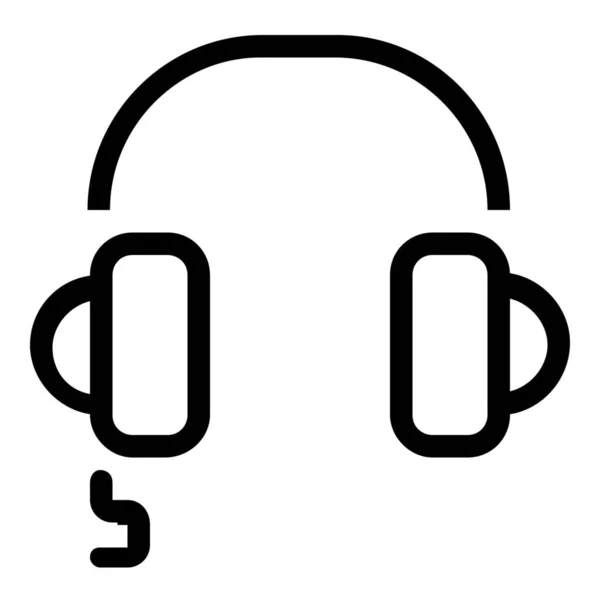 Casque Casque Icône Outline Dans Style Outline — Image vectorielle