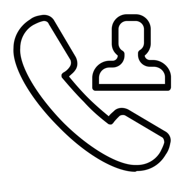 Call Contact Outline Icon Outline Style — 스톡 벡터