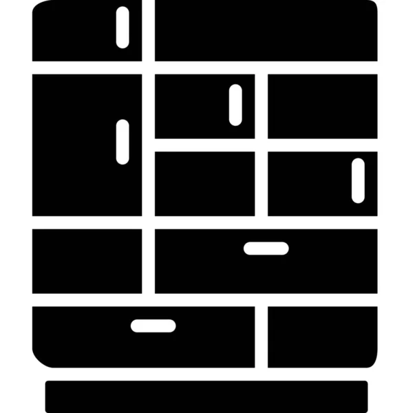 Значок Меблевих Дверей Шафи Суцільному Стилі — стоковий вектор