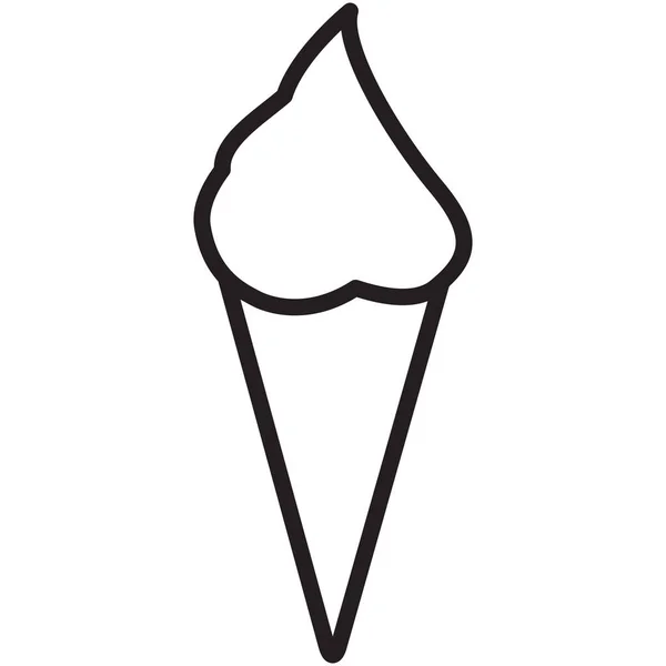 Cone Dessert Food Icon Outline Style — Stock Vector