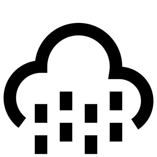 Иконка Облачного Прогноза Стиле Контура — стоковый вектор