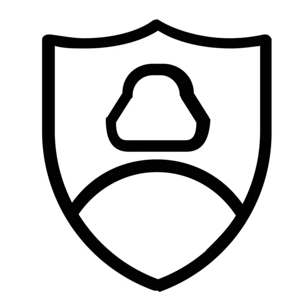 Account Profile Security Icon Outline Style — 스톡 벡터