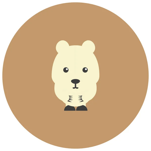 Animals Bear Cute Icon Flat Style — Stock Vector