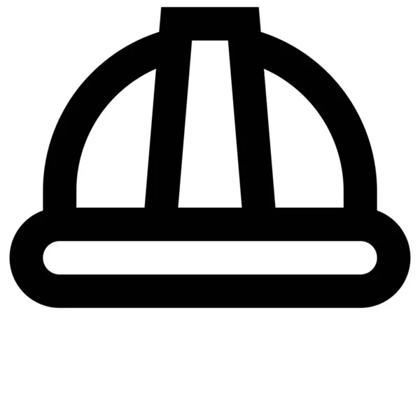 Icono Casco Equipo Construcción Estilo Contorno — Vector de stock