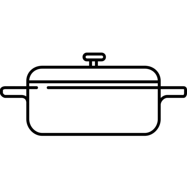Μαγειρέματος Εικονίδιο Κουζίνα Στυλ Περίγραμμα — Διανυσματικό Αρχείο