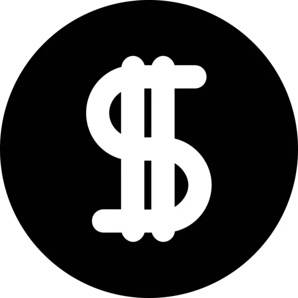 Währung Dollar Finanz Ikone Solidem Stil — Stockvektor