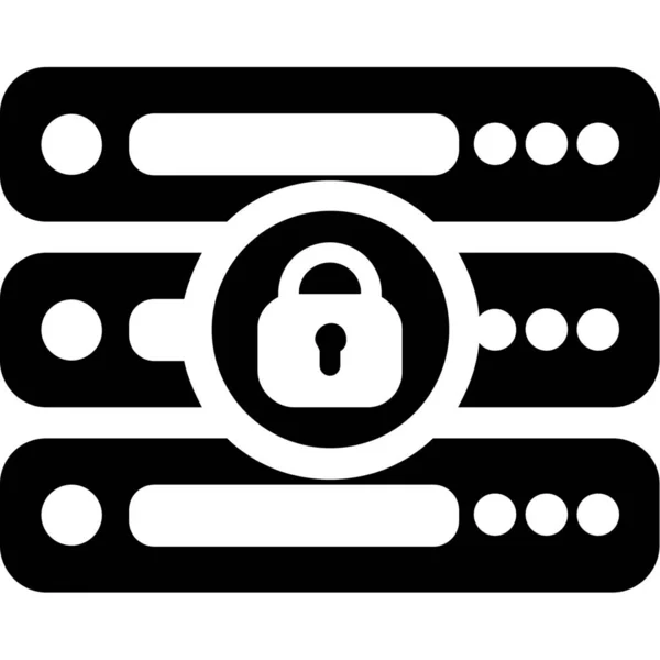 Computer Device Lock Icon Solid Style — Stock Vector