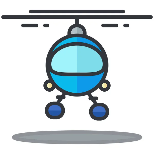 Hubschrauber Transport Symbol Ausgefülltem Outline Stil — Stockvektor