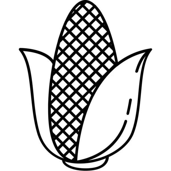 Кукуруза Здоровой Иконки Стиле Наброска — стоковый вектор
