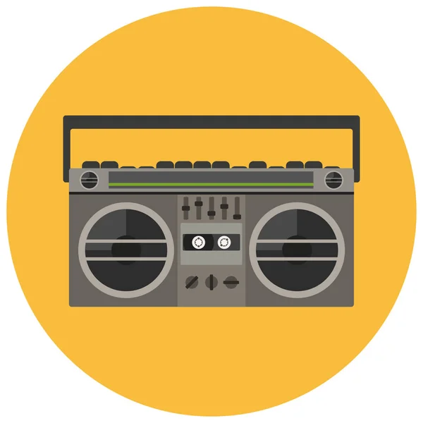 Audio Radio Retro Icon Badge Style — Stock Vector