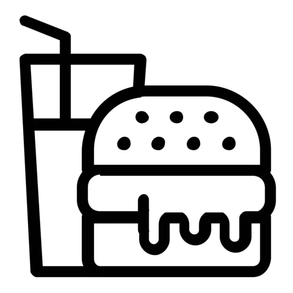 Fast Food Ikone Outline Stil — Stockvektor