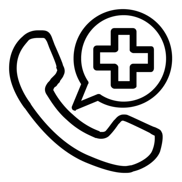 Call Center Emergency Icon Outline Style — Stock Vector