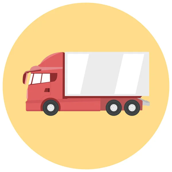 Lastkraftwagen Transport Ikone Flachen Stil — Stockvektor