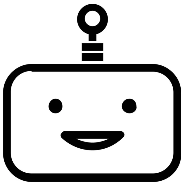 Taslak Biçimli Mutlu Robot Simgesi — Stok Vektör