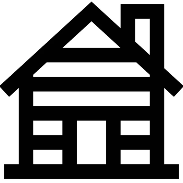 Unterkunft Hütte Home Symbol Outline Stil — Stockvektor