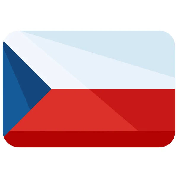 Land Tjeckisk Flagga Ikon Platt Stil — Stock vektor