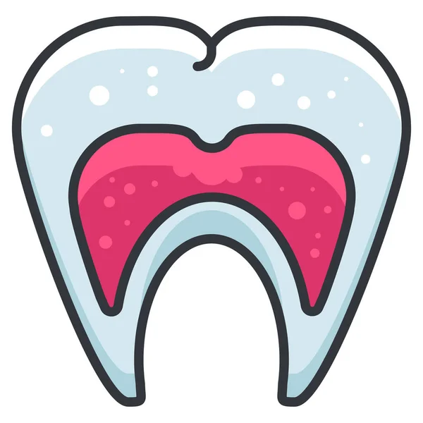 Σώμα Οδοντιατρική Εικόνα Γεμιστό Περίγραμμα Στυλ — Διανυσματικό Αρχείο